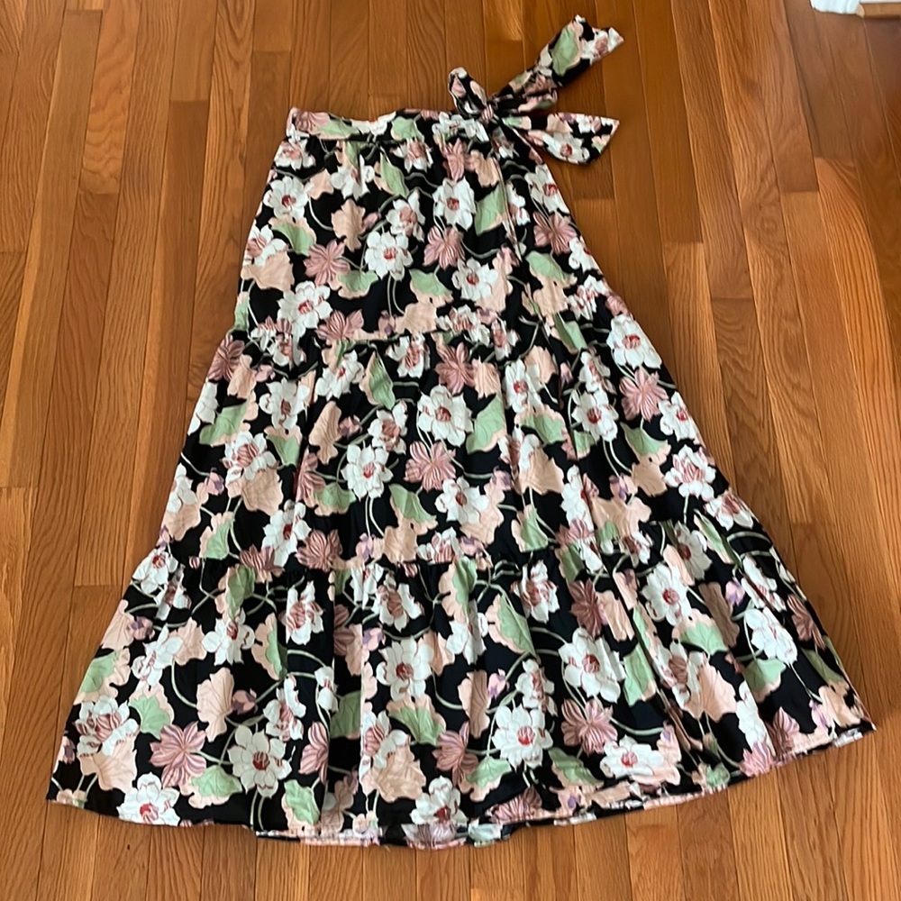 Who What Wear faux wrap maxi skirt